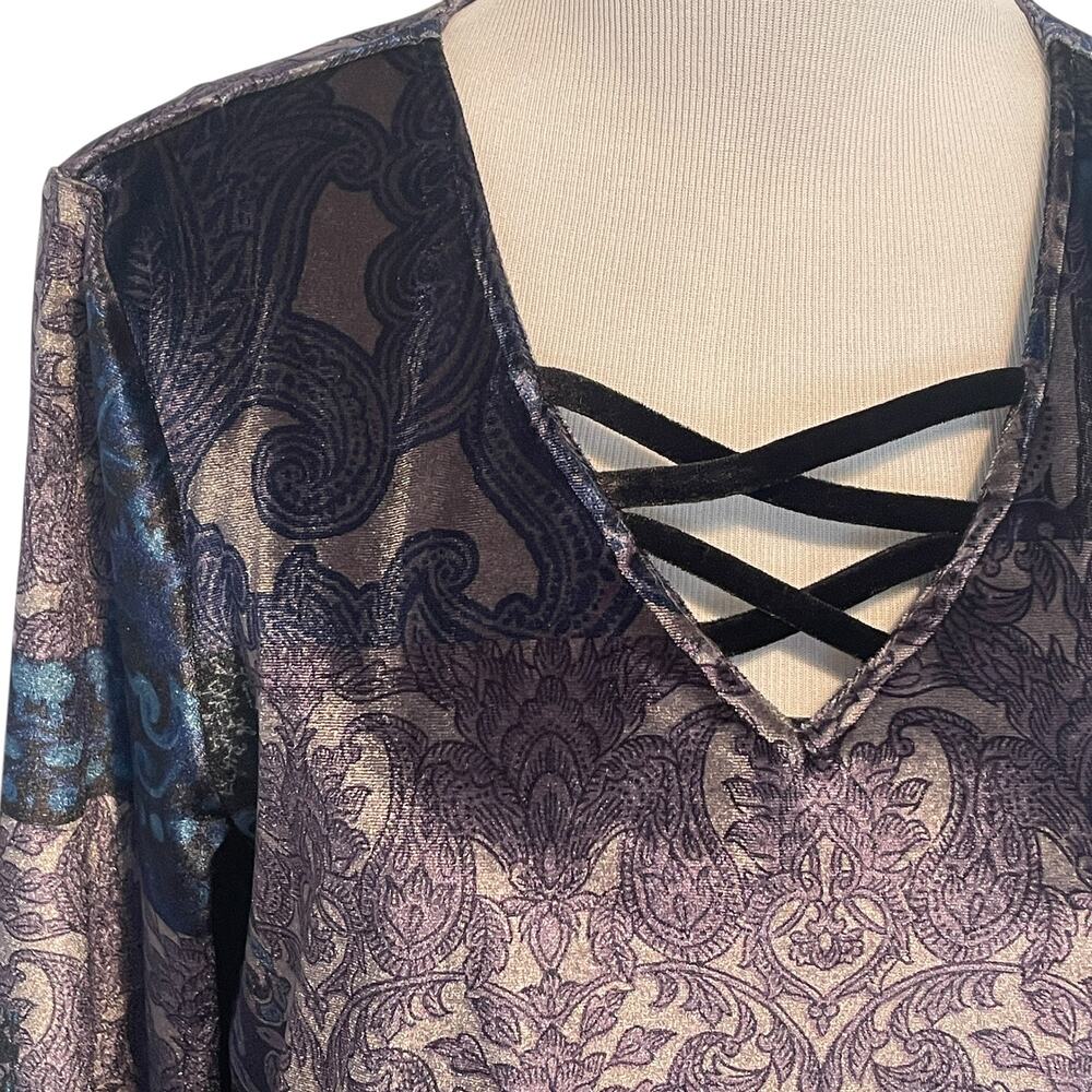 Chico's Midnight Paisley Patchwork Tunic Size 0 (… - image 4